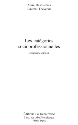 Les Catégories socioprofessionnelles (Repères)