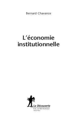 L'économie Institutionnelle