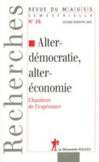 Revue du MAUSS n° 26 - Alterdémocratie, alteréconomie