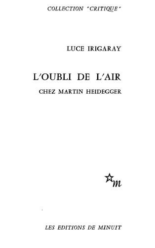 L'oubli de l'air chez Martin Heidegger