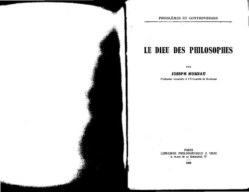 Le Dieu des Philosophes. Leibniz, Kant et Nous