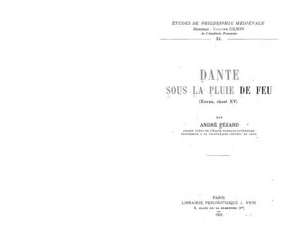 Dante Sous La Pluie de Feu (Enfer, Chant XV)