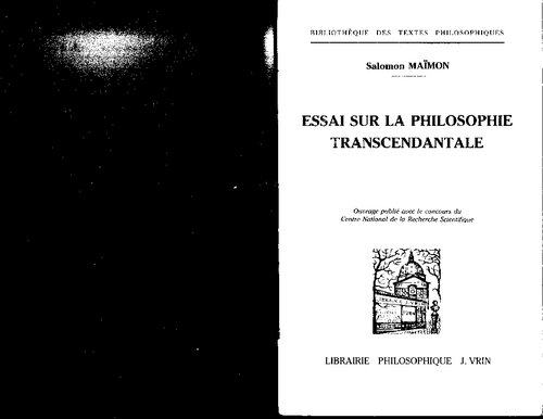 Essai Sur La Philosophie Transcendantale