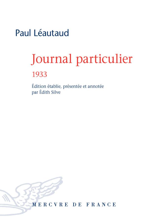 Journal particulier 1933 (bleue) (French Edition)