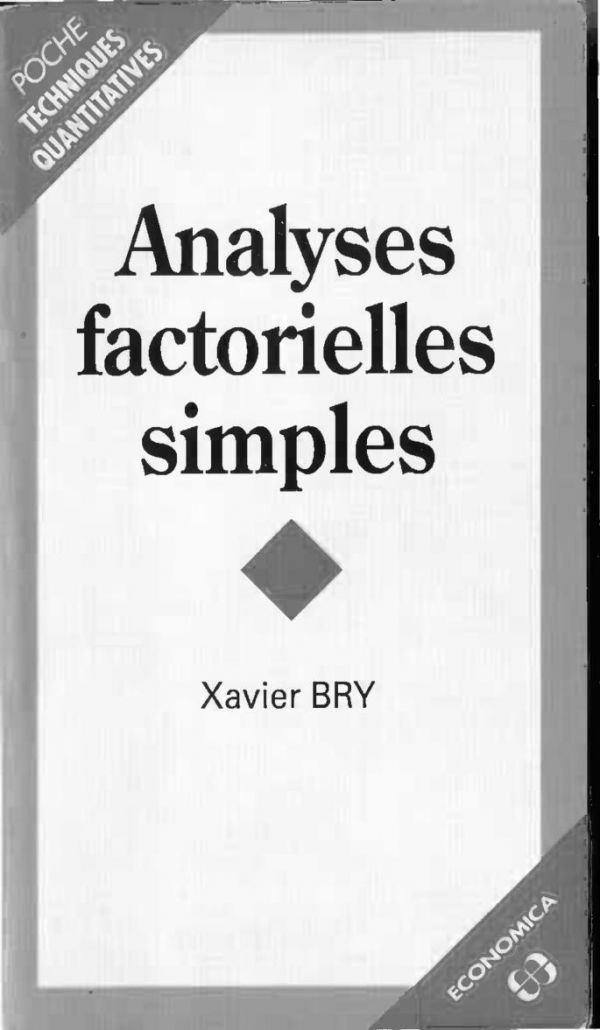 Analyses factorielles simples