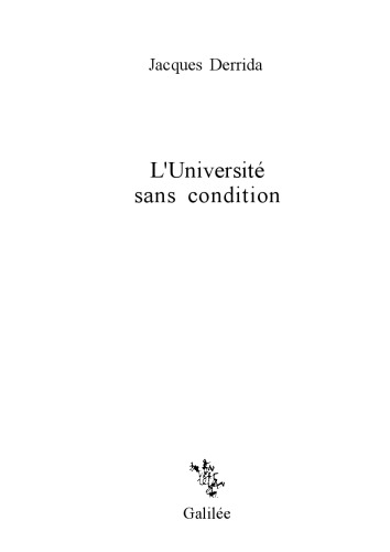 L'université Sans Condition