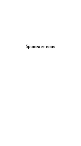 Spinoza et nous