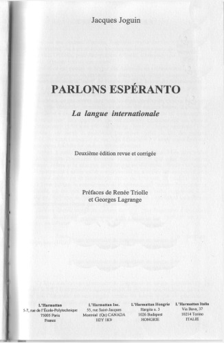 Parlons Espéranto La Langue Internationale