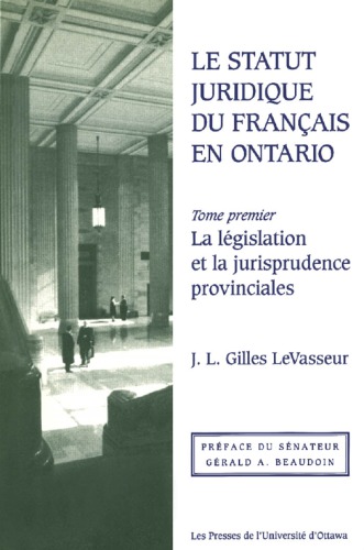 Le Statut Juridique Du Francais En Ontario