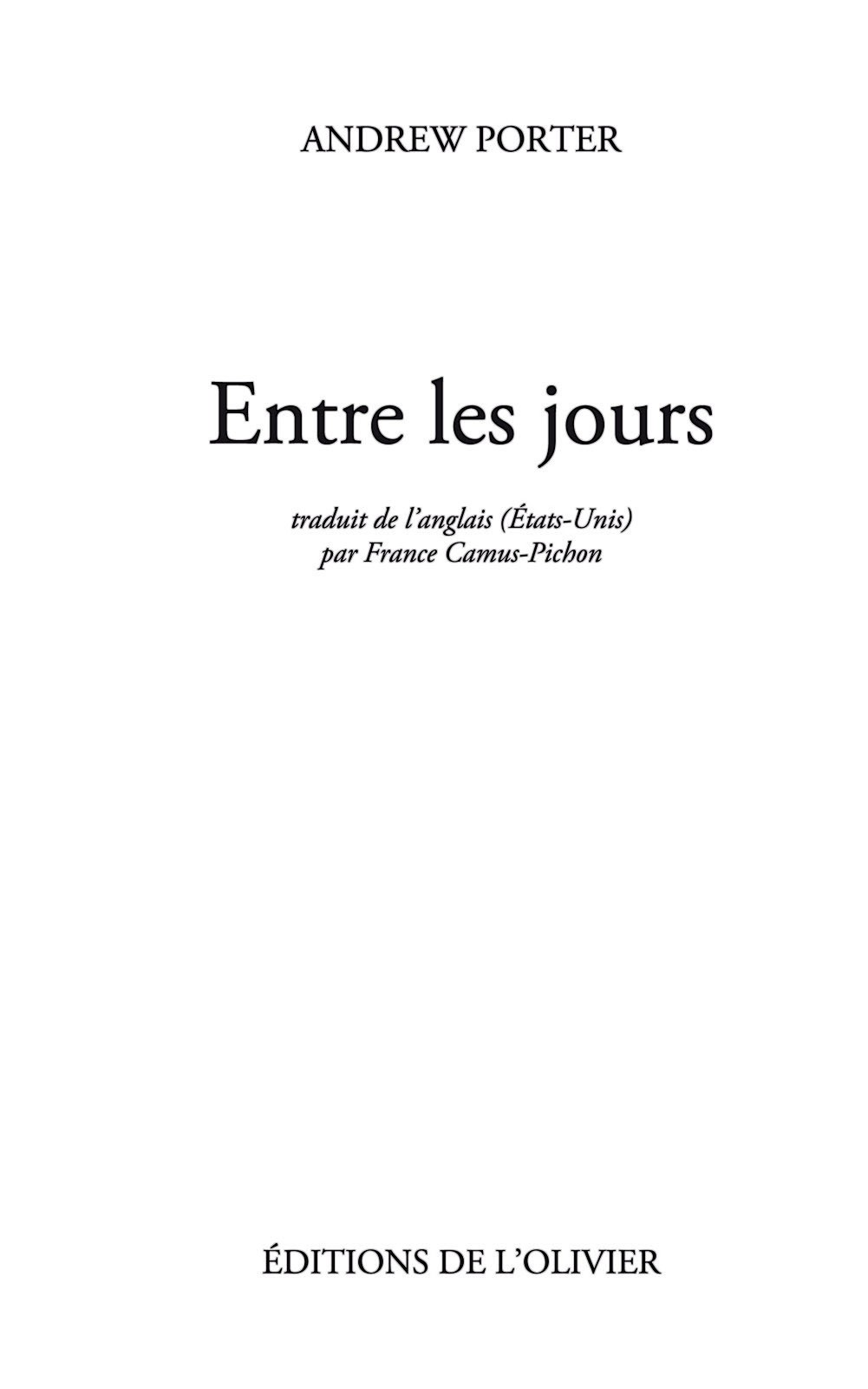 Entre les jours
