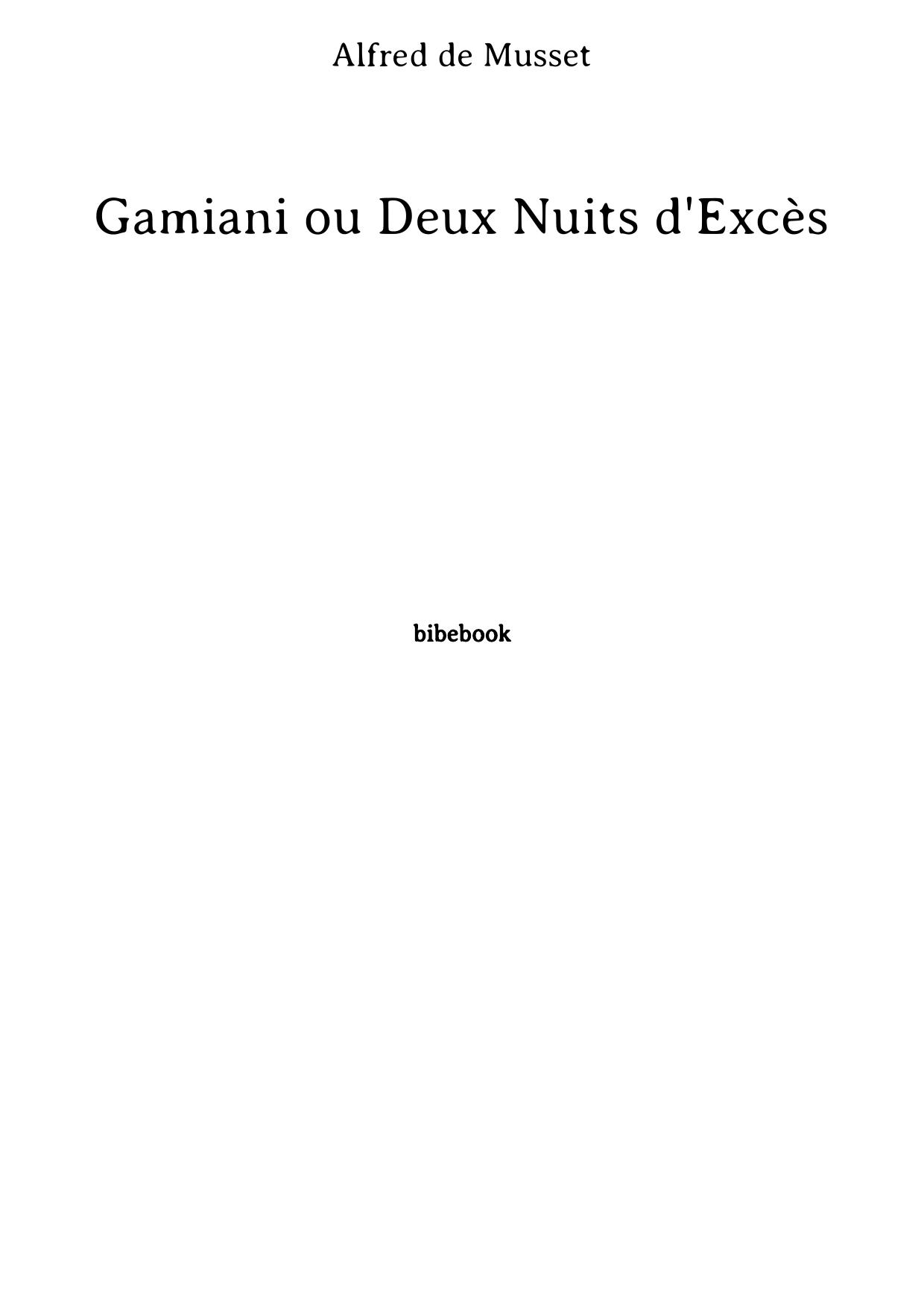 Gamiani ou Deux Nuits d'Excès