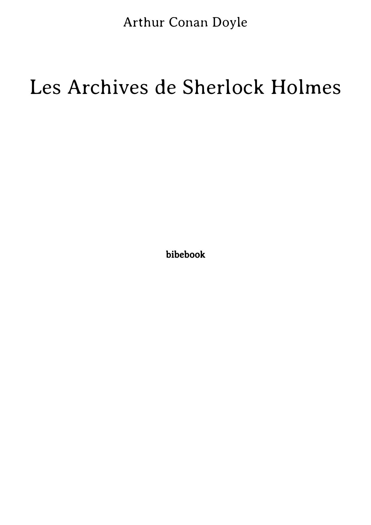 Les Archives de Sherlock Holmes