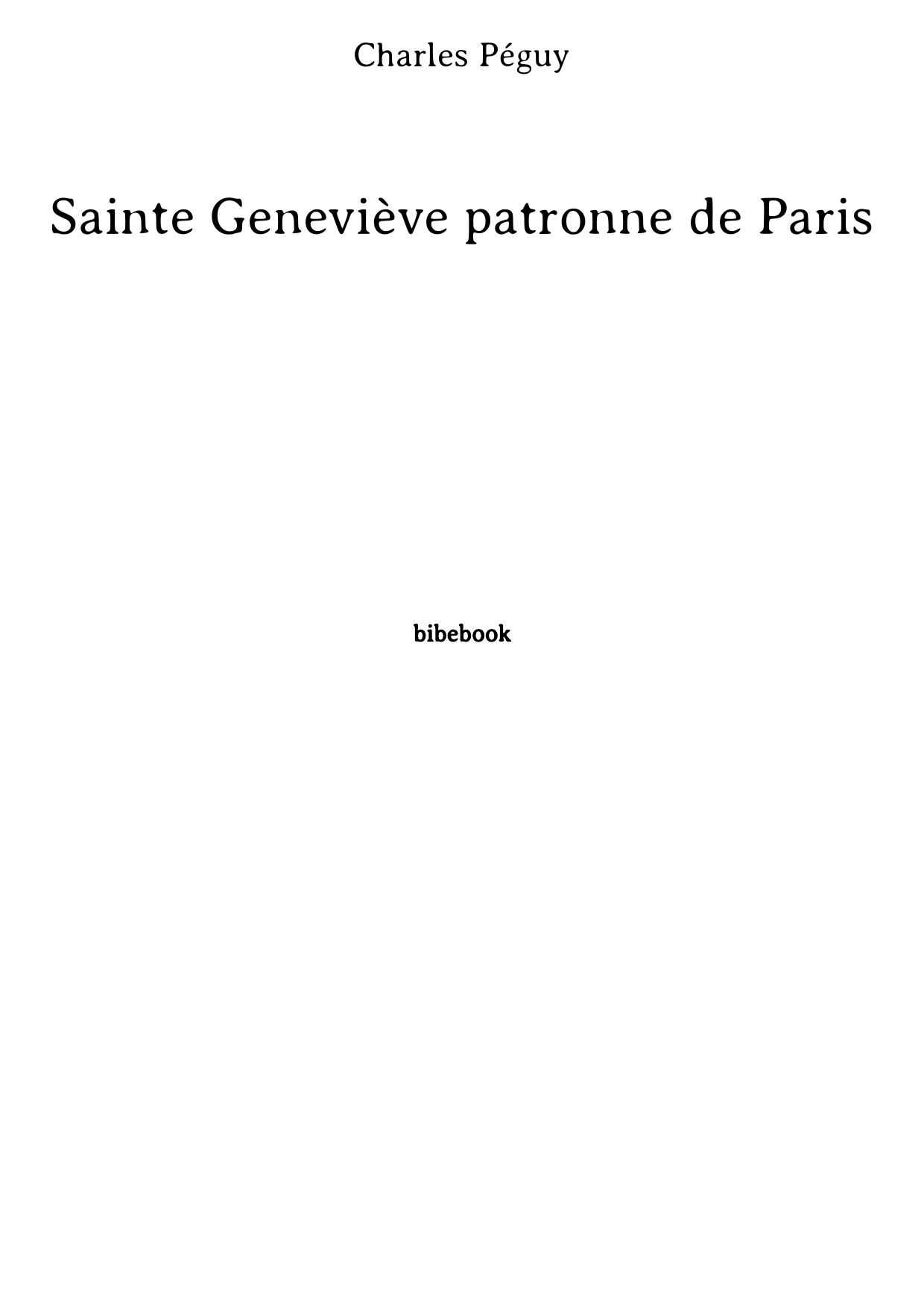 Sainte Geneviève patronne de Paris