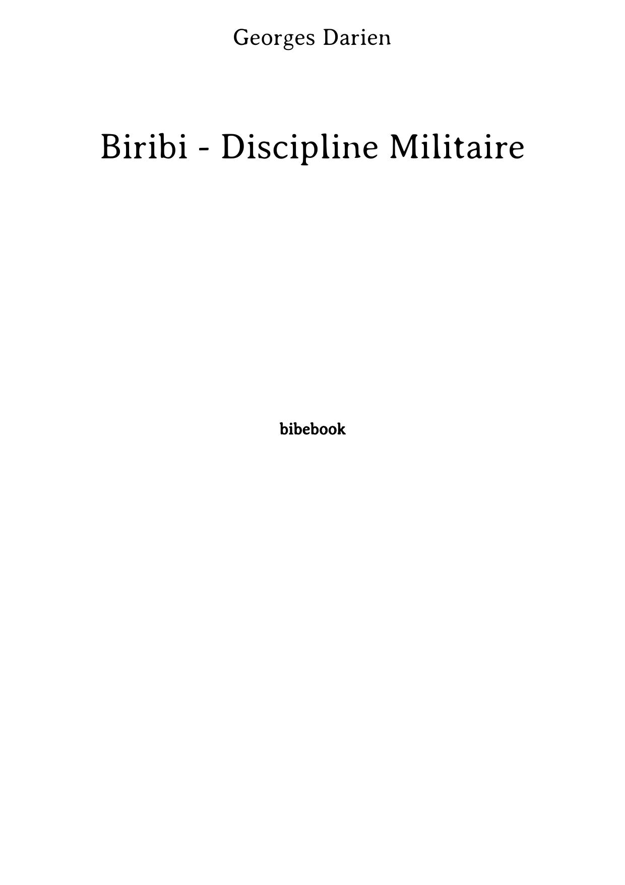 Biribi - Discipline Militaire