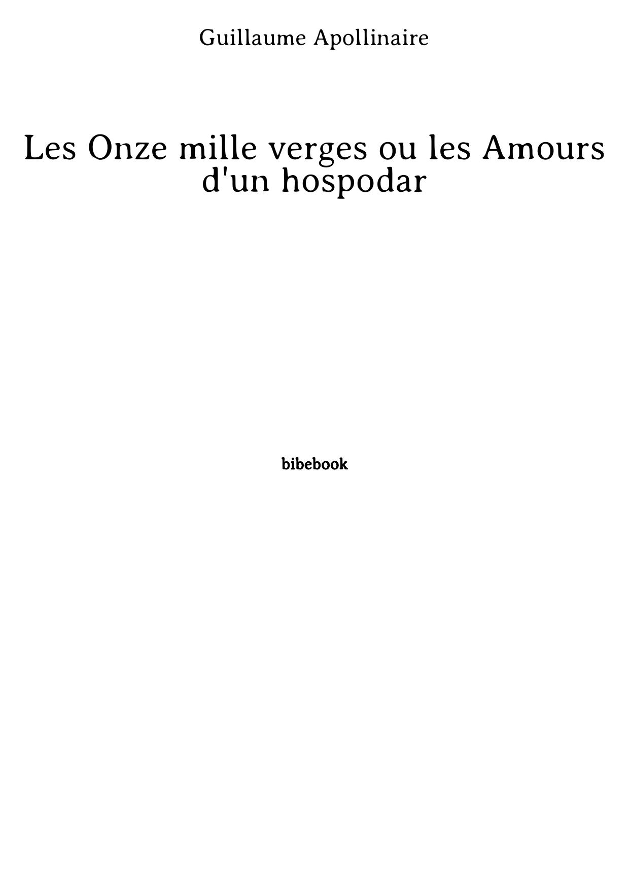 Les Onze mille verges ou les Amours d'un hospodar