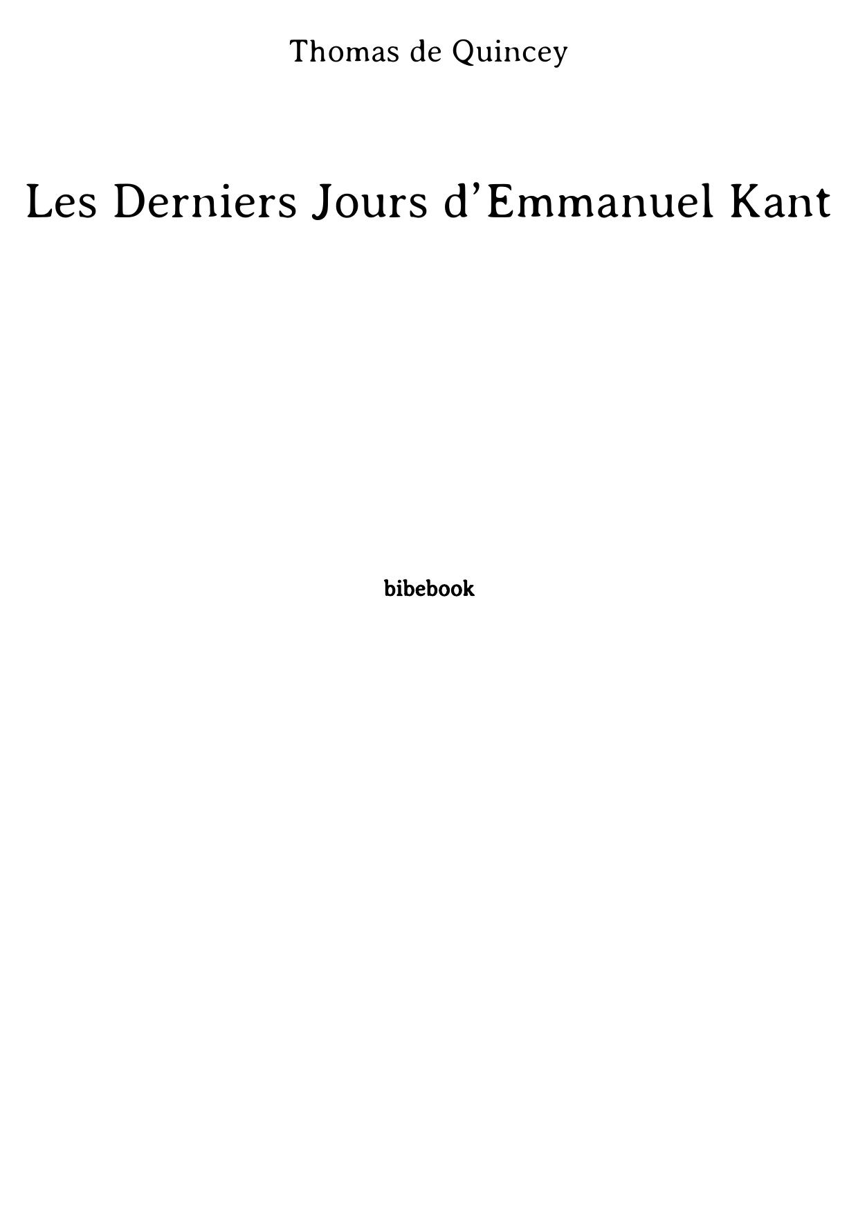 Les Derniers Jours d’Emmanuel Kant