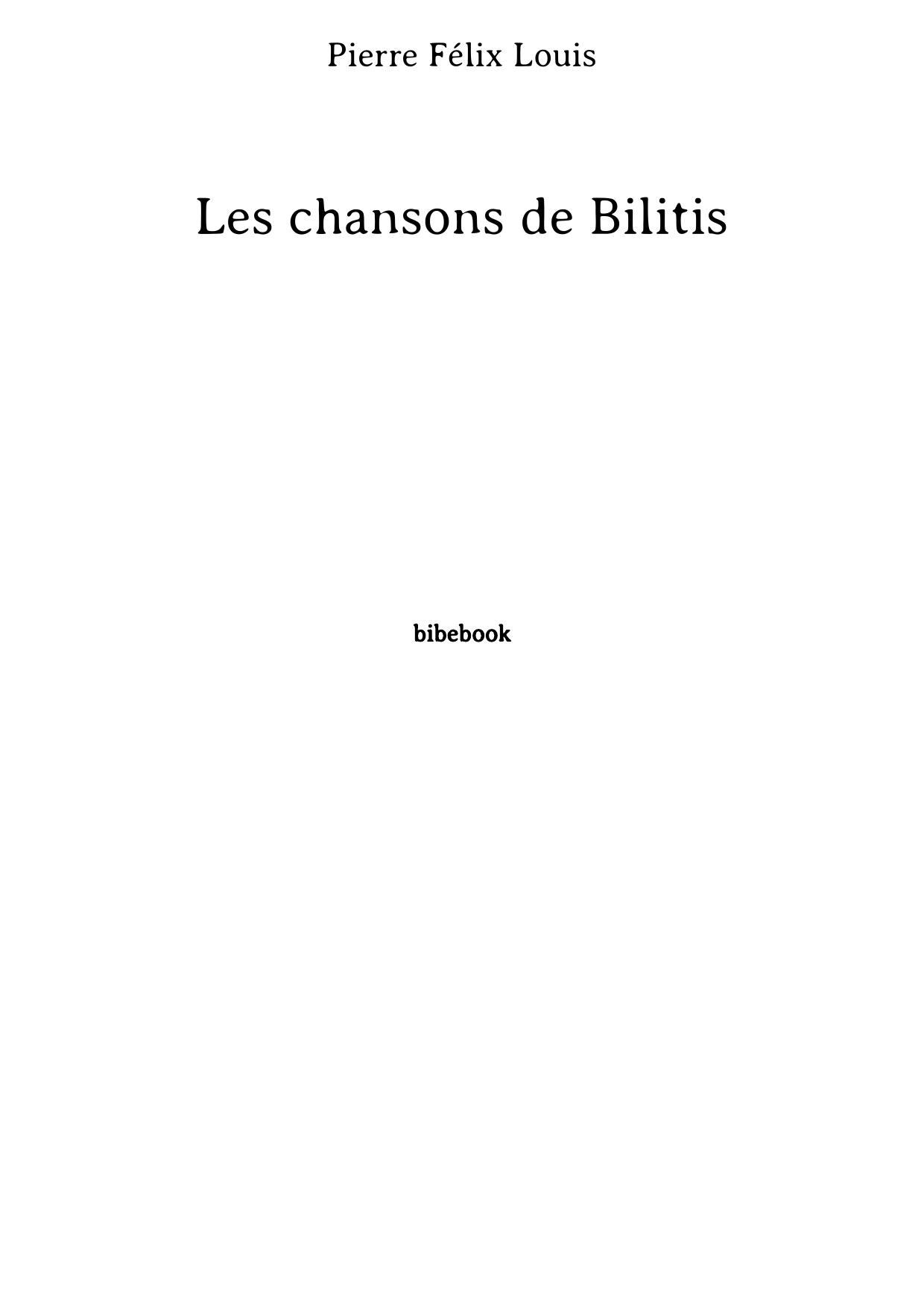 Les chansons de Bilitis