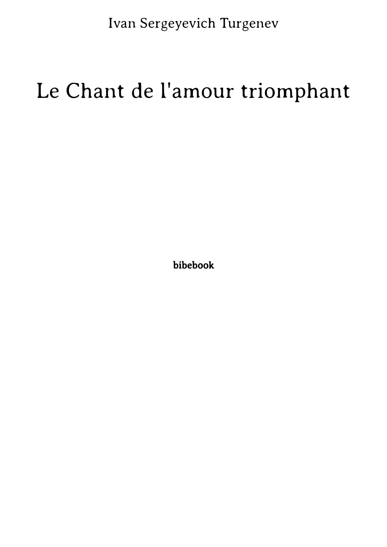 Le Chant de l'amour triomphant