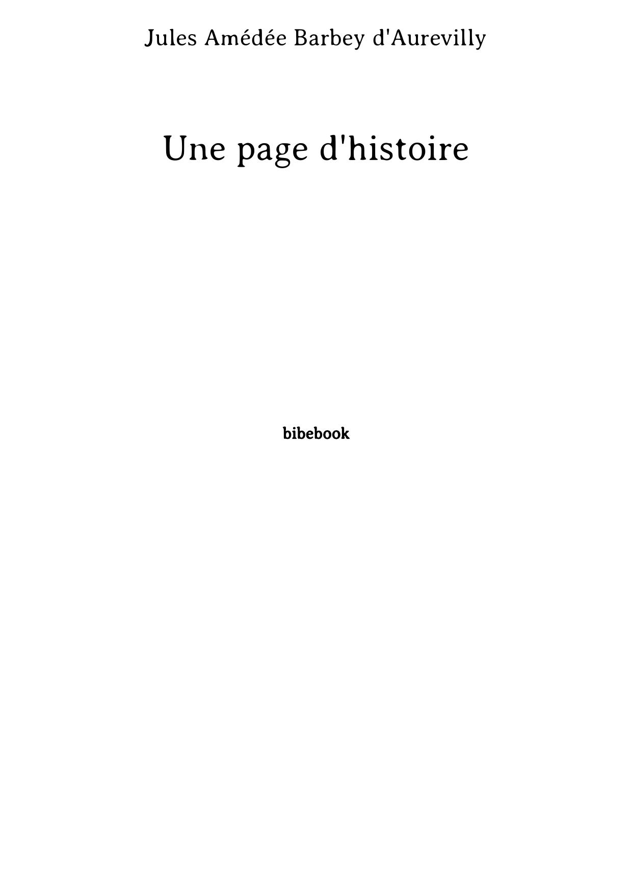 Une page d'histoire