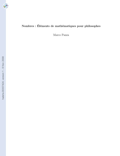 Nombres : éléments de mathématiques pour philosophes