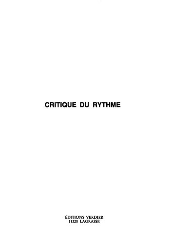 Critique Du Rythme