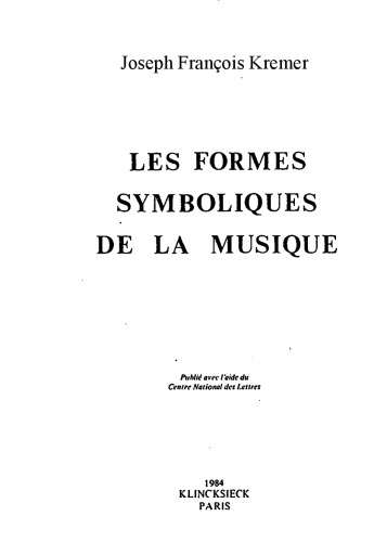 Les formes symboliques de la musique