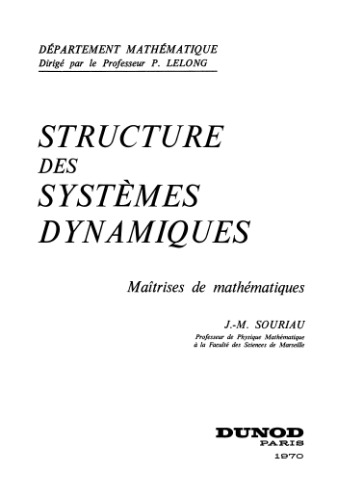 Structure Des Systèmes Dynamiques Maîtrises De Mathématiques