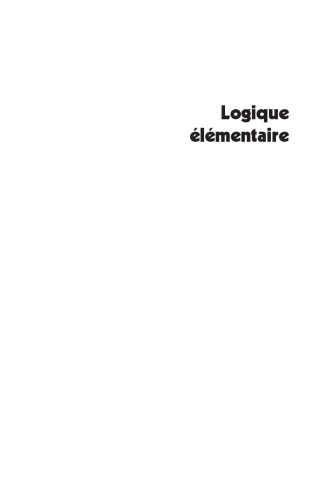 Logique élémentaire, Cours de base pour informaticiens