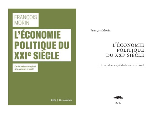 L'économie politique du XXIe siècle de la valeur-capital à la valeur-travail