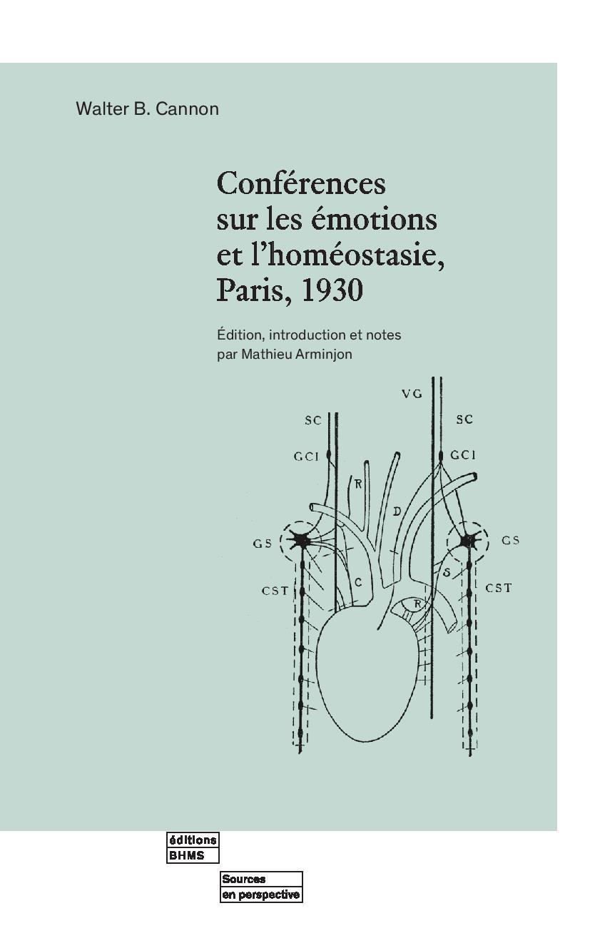 Conférences sur les émotions et l'homéostasie, Paris, 1930