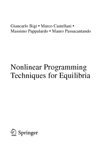 Nonlinear Programming Techniques for Equilibria