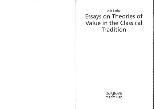 Essays on Theories of Value in the Classical Tradition