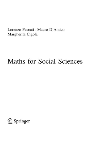 Mathematics for Social Sciences