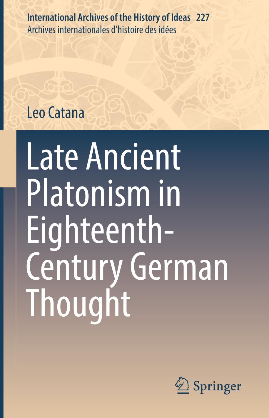 Late Ancient Platonism in Eighteenth-Century German Thought