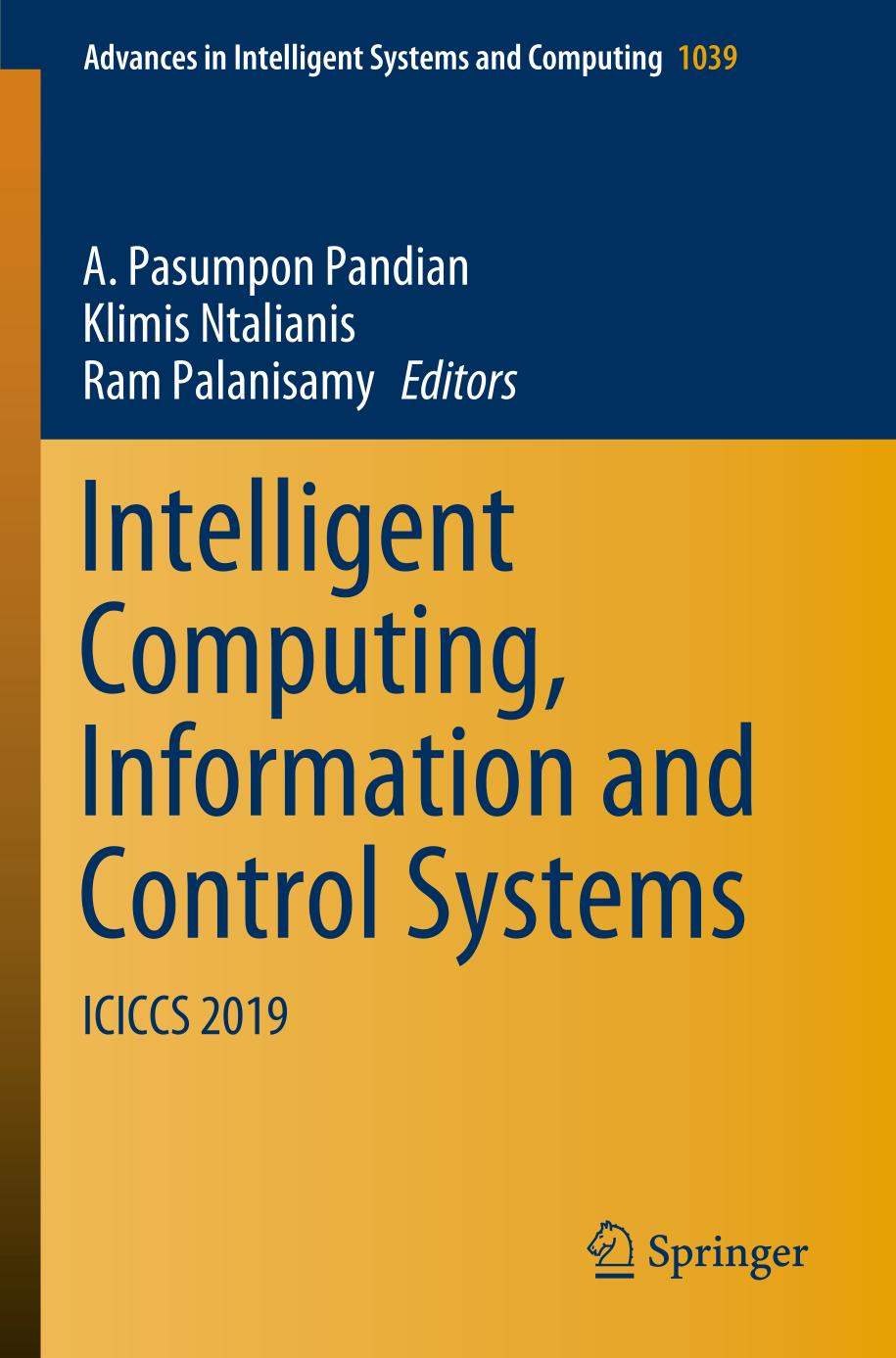 Intelligent Computing, Information and Control Systems : ICICCS 2019