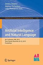 ARTIFICIAL INTELLIGENCE AND NATURAL LANGUAGE : 8th conference, ainl 2019.