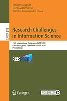 Research challenges in information science : 14th International Conference, RCIS 2020, Limassol, Cyprus, September 23-25, 2020, Proceedings