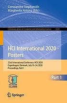 HCI International 2020 - Posters : 22nd International Conference, HCII 2020, Copenhagen, Denmark, July 19-24, 2020, Proceedings, Part III