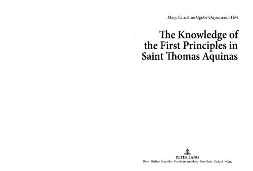 The Knowledge of the First Principles in Saint Thomas Aquinas