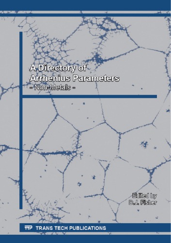 A directory of arrhenius parameters : non-metals