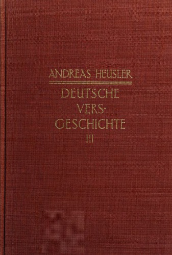 Der Fruhneudeutsche Vers. Der Neudeutsche Vers