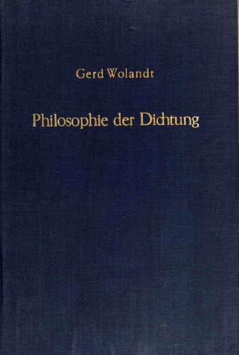 Philosophie Der Dichtung