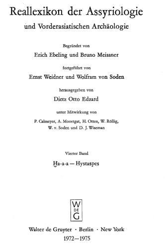 Reallexikon der Assyriologie und vorderasiatischen Archäologie