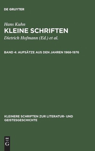 Aufsatze Aus Den Jahren 1968 1976