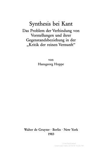 Synthesis Bei Kant