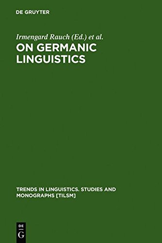 On Germanic Linguistics Issues And Methods