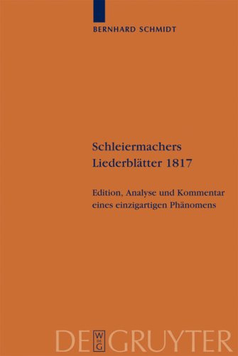 Schleiermachers Liederbl�tter 1817
