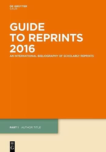 Author Title and Subject Guide (Guide to Reprints: Author, Title and Subject Guide)