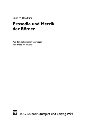 Prosodie und Metrik der Römer