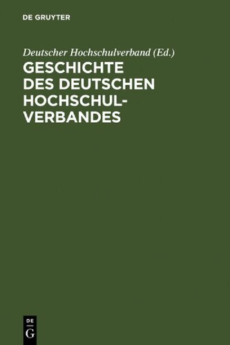 Geschichte Des Deutschen Hochschulverbandes